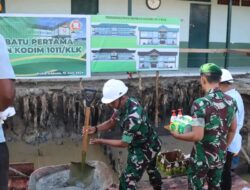 Dandim 1011/Klk  Laksanakan Peletakan Batu Pertama Pembangun Makodim Baru.