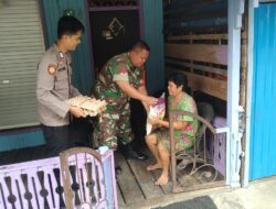 TNI-Polri Peduli, Polsek Banama Tingang dan Koramil Bantu Warga Kurang Mampu