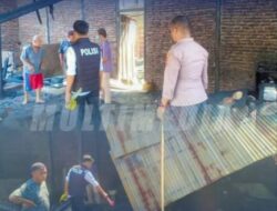 Satreskrim Polres Banggai Identifikasi dan Olah TKP Kejadian Kebakaran Kintom