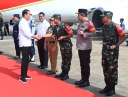 Pangdam XII/ TPR Berama Danrem 102/ Pjg  Sambut kedatangan Presiden Republik Indonesia di Kalimantan Tengah.