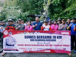Secara Resmi! Ketua Bhayangkari Poso Lepas Gowes Madago Raya dengan Rute Poso – Torau Tentena