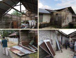 Puting Beliung Terjang Perumahan di Desa Lalong Tinangkung utara.
