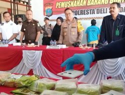 Polresta Deli Serdang Musnahkan Narkoba Jenis Sabu dan Ganja