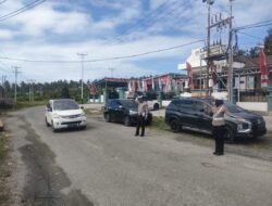 Satgas Kamseltibcarlantas Polres Banggai Melaksanakan Patroli dan Gatur di KPU