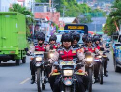 Polwan Nagaya Polres Banggai Patroli Bermotor Tegakkan Harkamtibmas Jelang Pilkada 2024