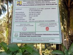 Proyek Preservasi Jalan Wori – Girian Diduga Bermasalah, LSM RAKO Ajukan Surat Permohonan Informasi Publik