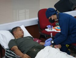 Peringati HUT TNI Ke-79 Korem 102/Pjg Gelar Donor Darah