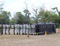 Yonif 631 Antang dan Brimob Kalteng Gelar Latihan Kesiapsiagaan Pengamanan Pilkada 2024