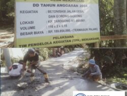 Melalui Anggaran Dana Desa 2024, Pemdes Mekar Sari Giat Mengerjakan Betonisasi Jalan Desa