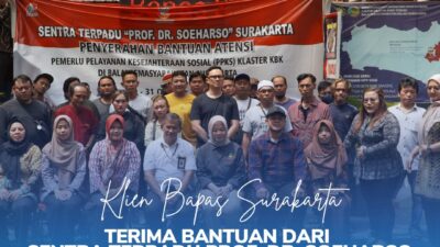 Klien Bapas Surakarta Terima Bantuan dari Sentra Terpadu Prof Dr Soeharso Surakarta