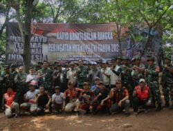 Peringati HUT ke-79 TNI, Kodim 0621 Kab, Bogor Dan Bersama Kodam lll/Slw Gelar Karya Bakti Dengan Membersihkan Di Situ Cikaret