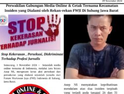 Kecam Keras Persekusi Terhadap Jurnalis FWJI di Subang