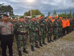 Anggota Kodim 1016/Plk Laksanakan Apel Gelar Pasukan Pengamanan Kunker Wapres RI di Kalteng