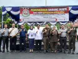 Kejaksaan Negeri Belitung Timur Musnahkan Barang Bukti Dari Tindak Pidana Narkoba Dan Pertambangan Ilegal