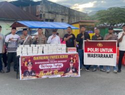 Sat Intelkam Polres Bangkep Salurkan 800 paket Takjil dan 200 Paket Sembako Pada Masyarakat