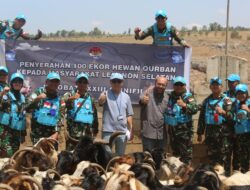 Garuda Berkurban, Indobatt Bagikan 100 Hewan Kurban untuk Masyarakat Lebanon Selatan