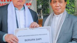 Dadang Suharja Bersama Panitia Kurban Masjid Islamic Center Baiturrahmi Sembelih BATALION, Sapi Hewan Kurban dari Presiden Prabowo