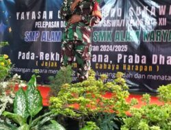 Babinsa Sukawangi Hadiri Acara Perpisahan dan Kelulusan SMK Alam Karya dan SMP Mekar
