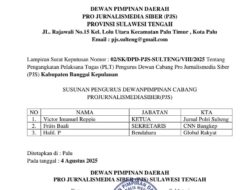 Ketua DPD Pro Jurnalismedia Siber Sulteng Serahkan SK PLT DPC Pro JurnalisMedia Siber (PJS) Banggai Kepulauan.