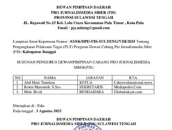 Serahkan SK PLT DPC Pro JurnalisMedia Siber (PJS) Kabupaten Banggai, Ini Kata Ketua DPD PJS Sulteng