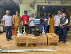 PT Timah Salur Bantuan Mesin Ketinting Ke Nelayan Yang Alami Kecelakaan Laut di Beltim