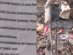 Dikerjakan Tidak Sesuai Gambar, Pekerjaan Pagar SDN 4 Luwuk Tuai Berbagai Komentar