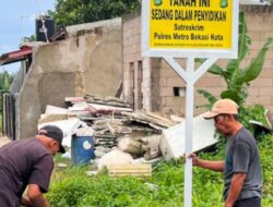 Polres Metro Bekasi Kota Pasang Plang “Tanah Ini Sedang Dalam Penyidikan” di Lokasi Sengketa
