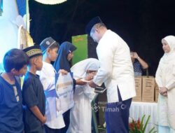 Senyum Nazwa di Safari Ramadan, PT TIMAH Berbagi Bersama Anak Yatim Piatu di Bangka