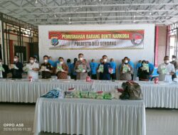 Polresta Deli Serdang Musnahkan 34,286 Gram Sabu, 4,959 Gram Ganja, dan 450 Butir Ekstasi