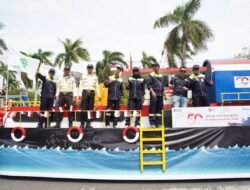 PT TIMAH Arak Kapal Isap di Pawai HUT RI ke-81 Pangkalpinang, Usung Pesan Operasional Laut