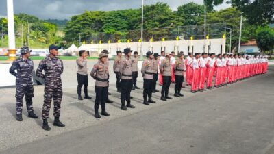Polresta Banggai Latihan Gabungan Paskibraka Jelang HUT RI ke-81