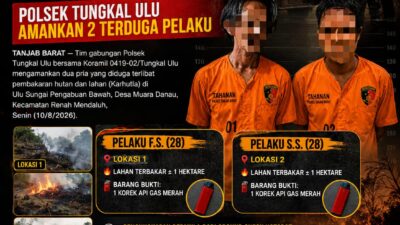 Polsek Tungkal Ulu dan Koramil Amankan Dua Terduga Pembakar Lahan