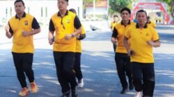 Jaga Kebugaran dan Kekompakan, Kapolresta Banggai Pimpin Olahraga Bersama Personel
