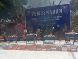 Bea Cukai Tanjungpandan Musnahkan 140.356 Batang Rokok Ilegal dan 16,5 Liter Minuman Beralkohol